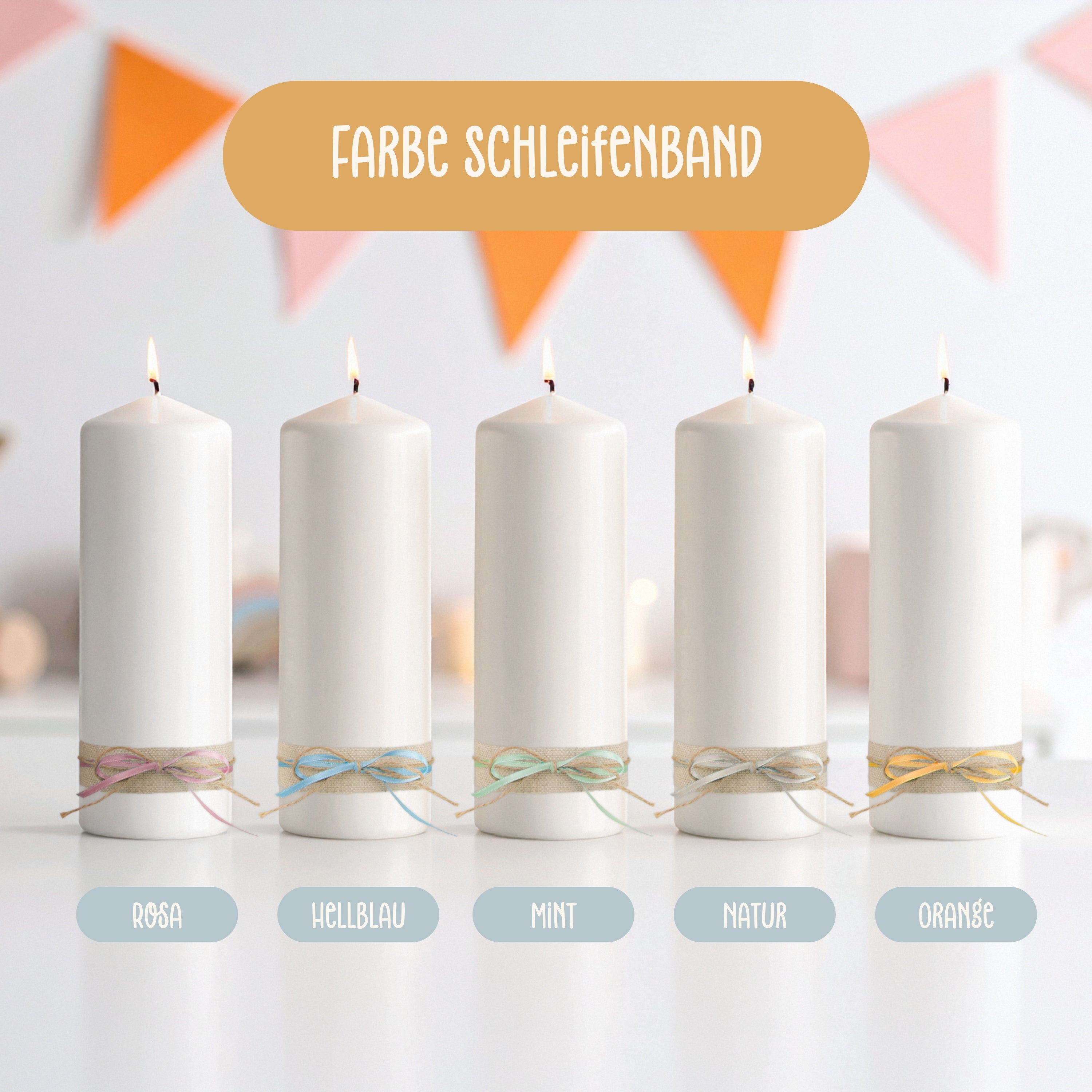 Kerze Freitext | Design 009.04.01/02 Regenbogen